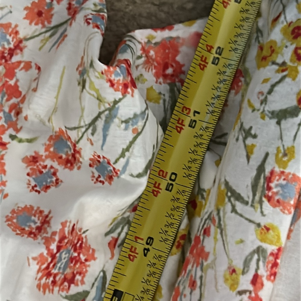 Ralph Lauren Floral Cream Maxi Dress with Orange/Yellow/Pink Print Size 10 - Picture 9 of 11